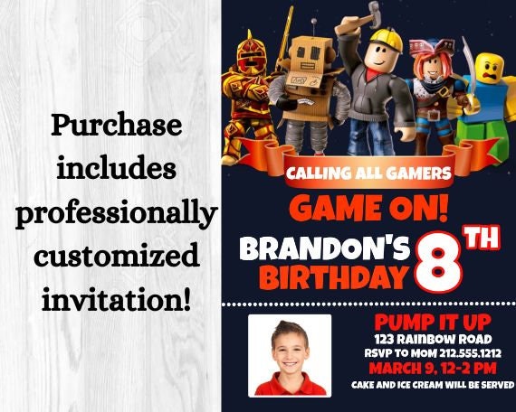 8+ Best Roblox Gamer Birthday Invitation Templates