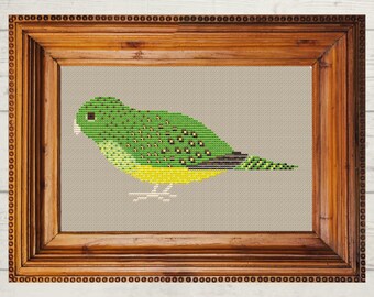 Night Parrot Cross Stitch Pattern: Australian Bird (PDF)