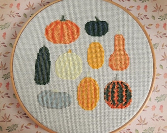 Pumpkin Patch Cross Stitch Pattern: Autumn Sampler (PDF Pattern)