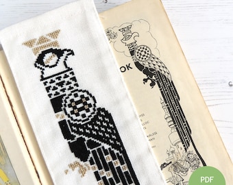 Art Deco Bird Cross Stitch Pattern: 1930s Illustration (PDF Pattern)