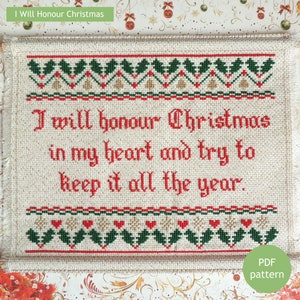 A Christmas Carol Charles Dickens quote cross stitch pattern, PDF download DIY Christmas craft décor, Victorian Christmas