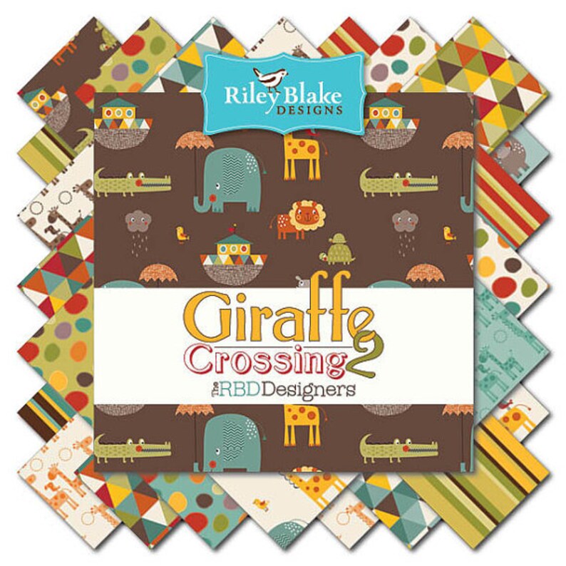 by Riley Blake 42 ~ 10 Squares Giraffe Crossing 2 Layer Cake 10-6150-42