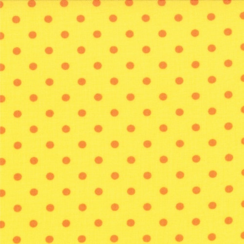 19669-14 Bloomin Fresh Orange Dots on Yellow by Deb Strain for Moda