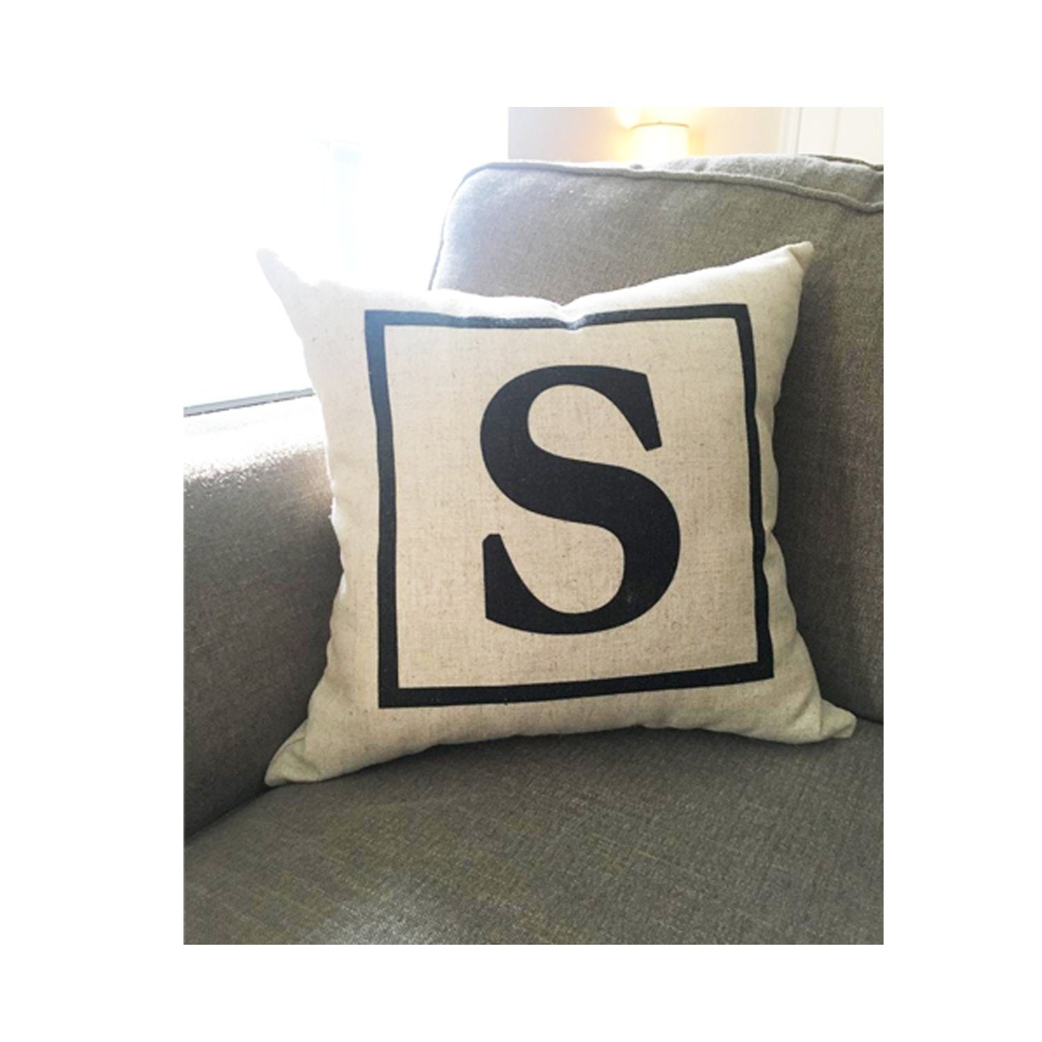 monogram accent pillow