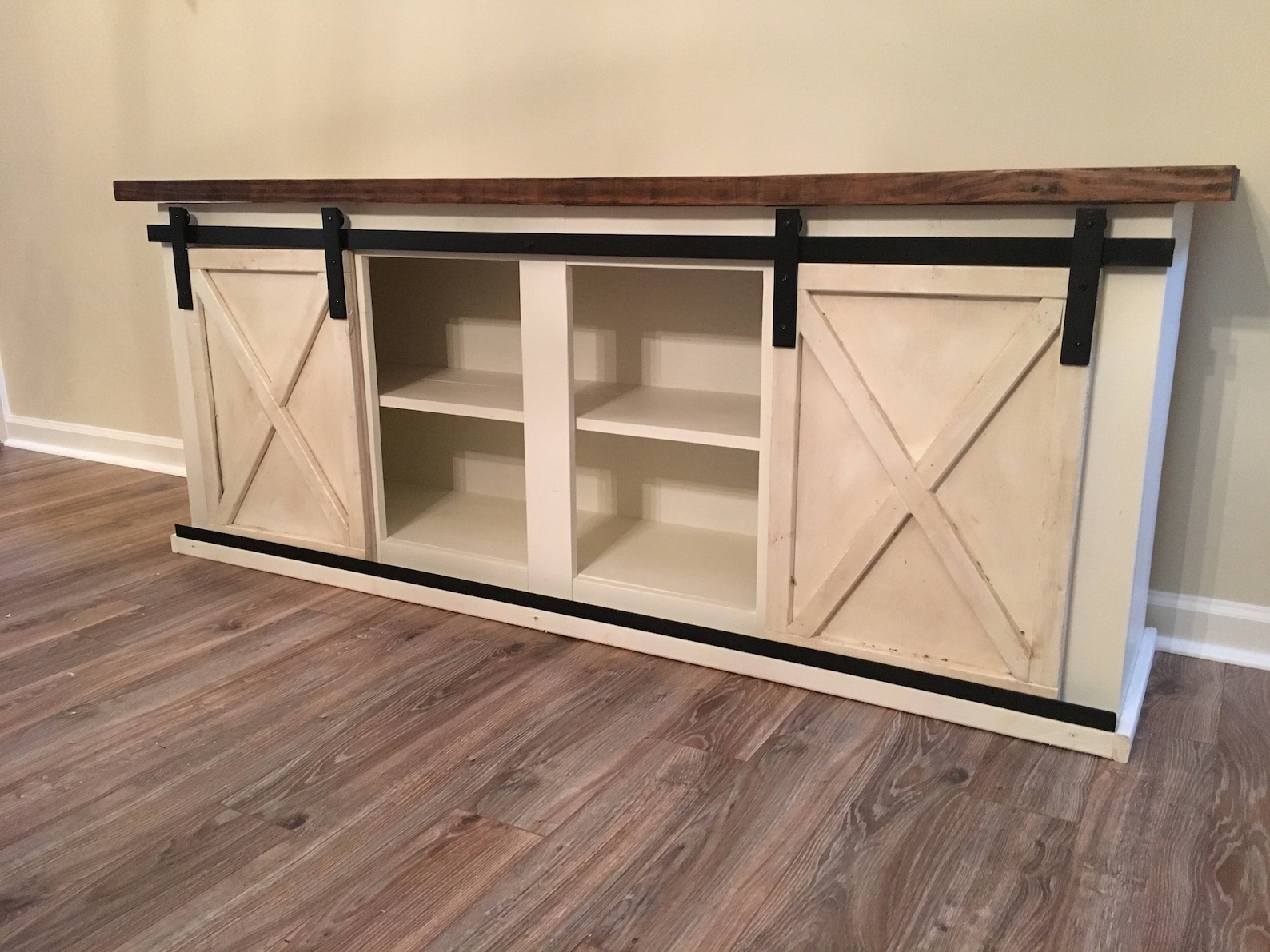 Custom Sliding Barn Door Cabinet Entertainment Center Entry Etsy