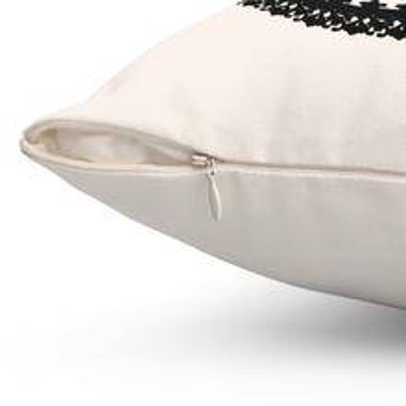 Black and White Pillow, Square Initial Throw Pillow, Monogram Accent