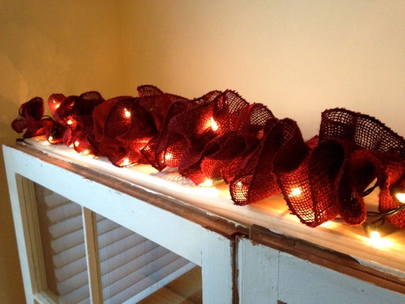 Red Burlap Garland 