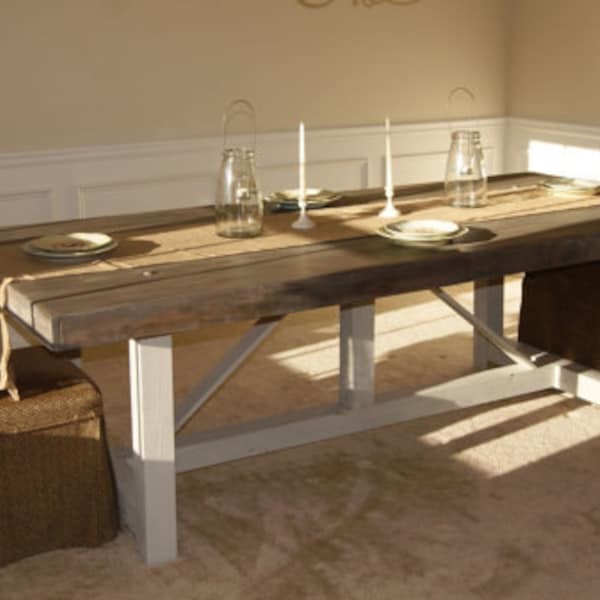 Rustic Farm Table - Etsy