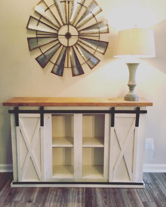 Custom Sliding Barn Door Cabinet Entertainment Center Entry