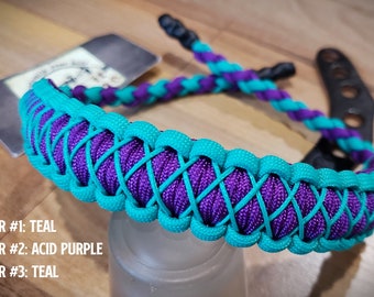 Bow Wrist Sling - Cobra with Micro Stitched Xs Weave - Archery - Paracord - You Pick Colors!