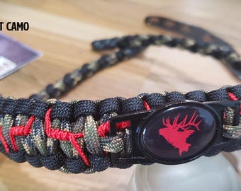 Bow Wrist Sling - Barbed Cobra Weave with Custom Charm - Archery - Personalized - Paracord - You Pick Colors!