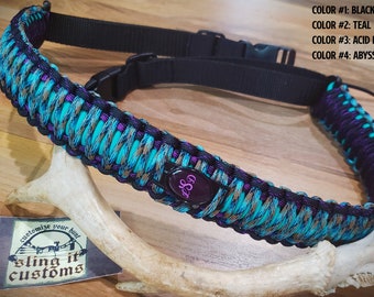 Adjustable Bow Shoulder Sling - Archery - Double Cobra Weave with Custom Charms - Personalized - Paracord - You Pick Colors!