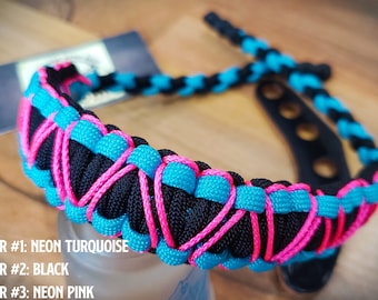 Bow Wrist Sling - Cobra with Hearts Weave - Archery - Paracord - You Pick Colors!