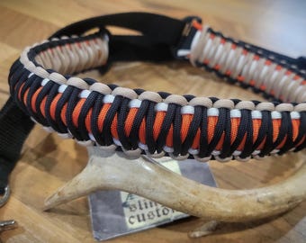 Adjustable Cooler Sling - Double Cobra Weave - Paracord - White, Burnt Orange, Tan & Black