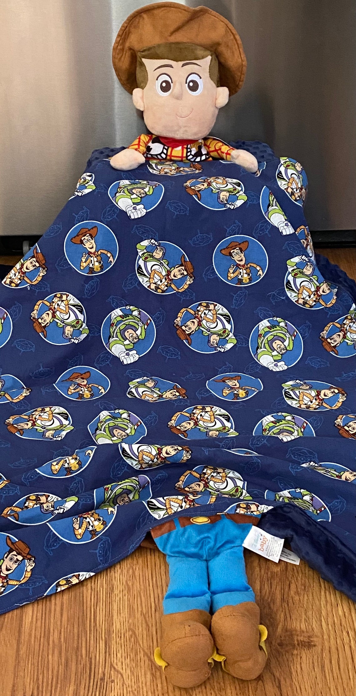 Toy Story toddler blanket with sewn in Woody plushy. Woody Etsy