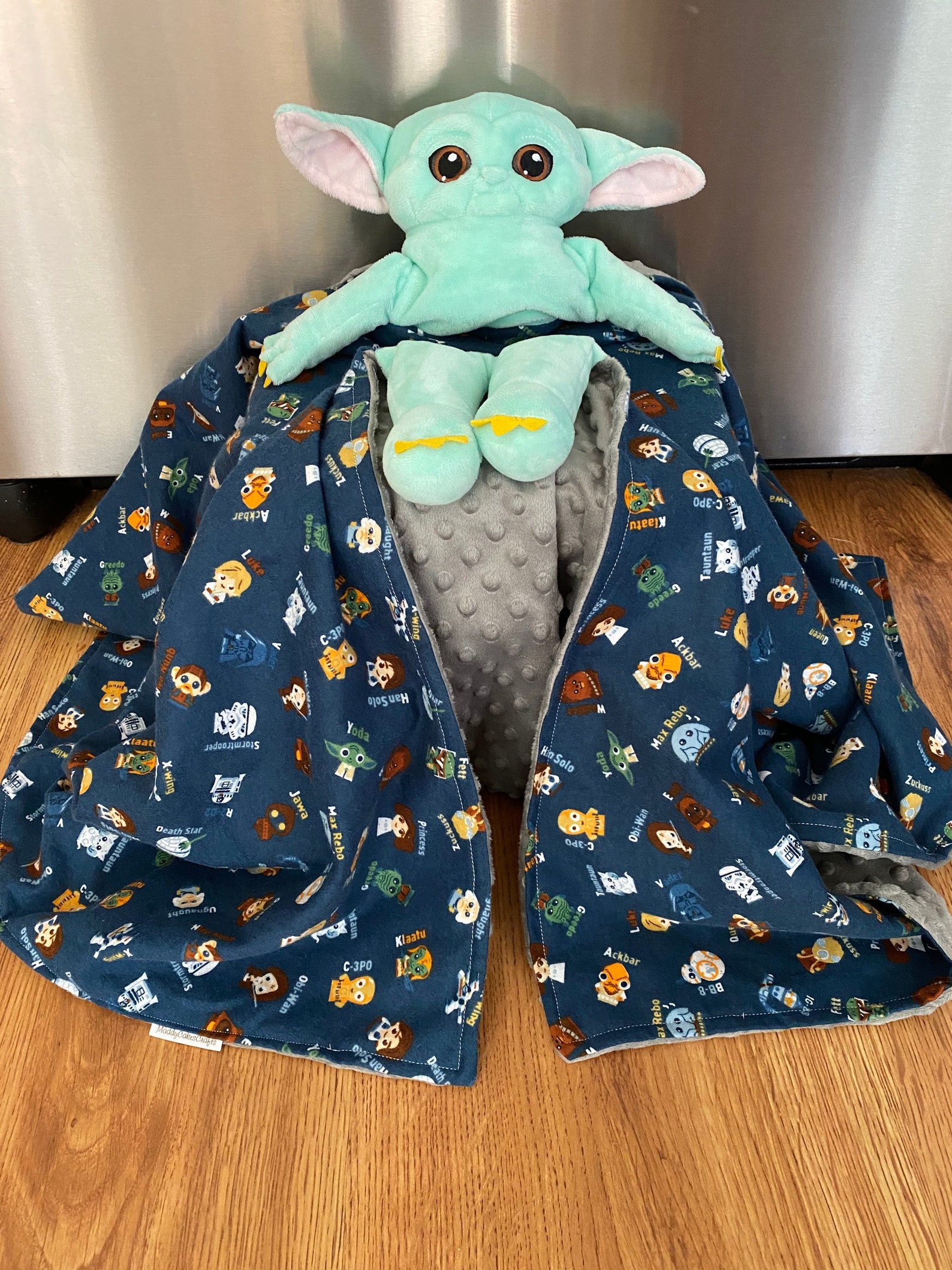Star Wars Baby Yoda Toddler Blanket With Sewn in Yoda Plushy. Etsy