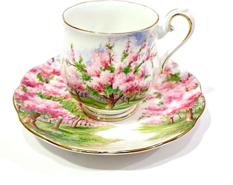 Royal Albert Blossom Time Demitasse Cup & Saucer: English Bone China Tea Cup