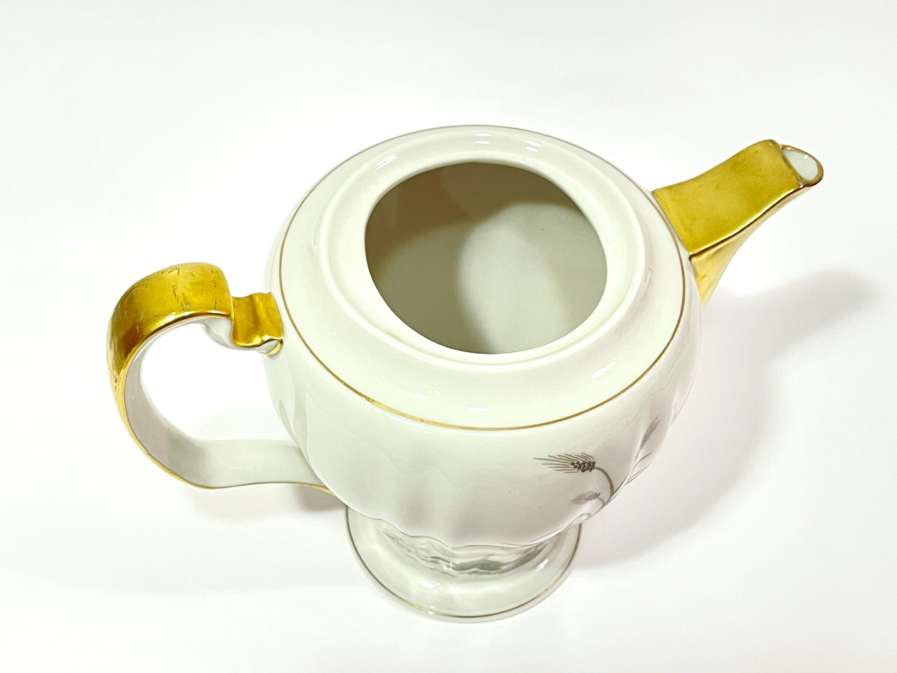 Theodore Haviland Limoges Teapot Weathersfield Pattern Green Etsy