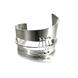 Bracciale rigido in argento sterling Ed Wiener: gioielli modernisti firmati di metà secolo