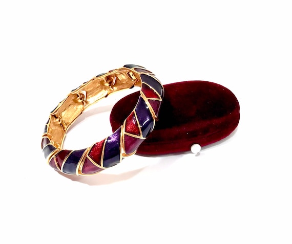 Joan Rivers Enamel Bracelet, Articulated Jewel Ton