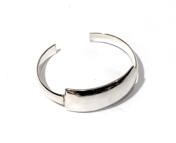 Solid Sterling Silver Wide Engraveable Cuff Brace… - image 5
