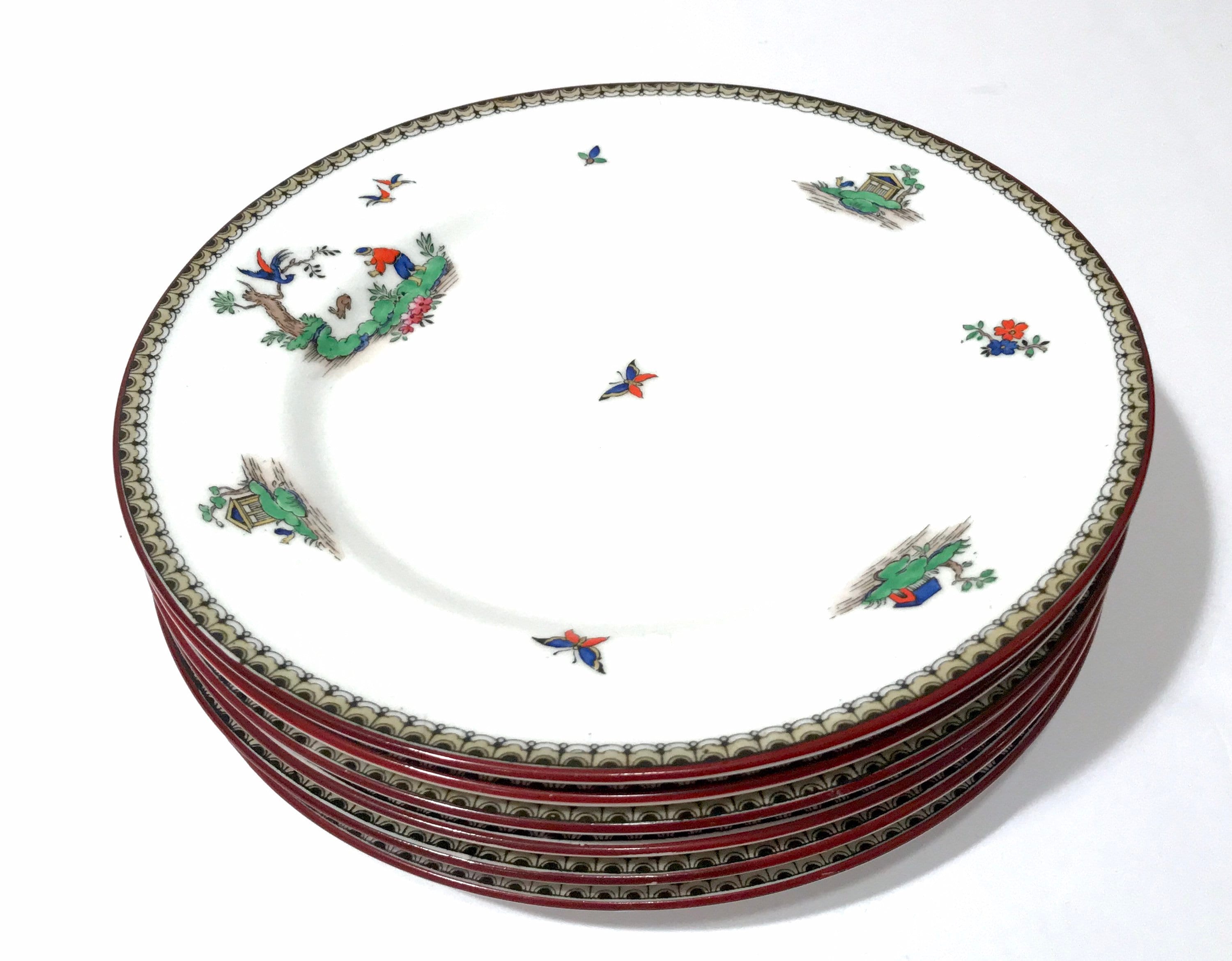 Vintage Aynsley China Dessert Plates Hand Painted Art Deco Etsy