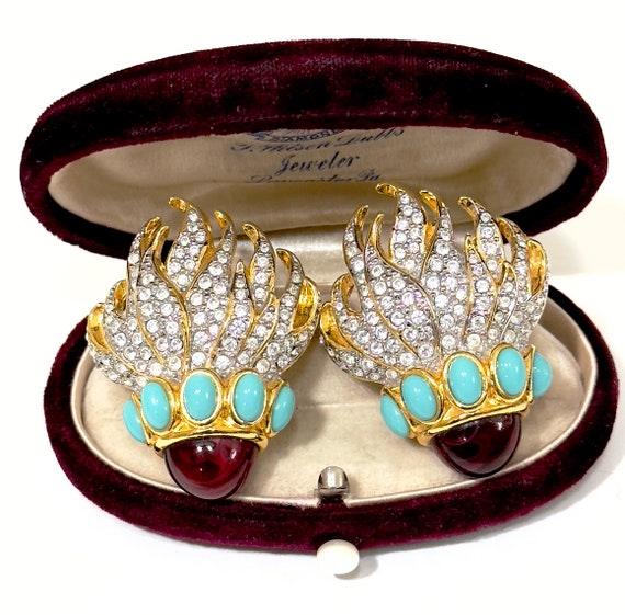 Elizabeth Taylor Eternal Flames Earrings For Avon… - image 1