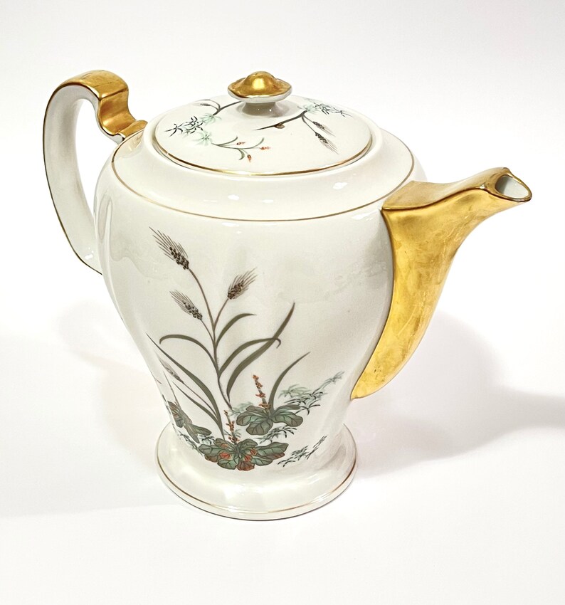 Theodore Haviland Limoges Teapot Weathersfield Pattern Green Etsy