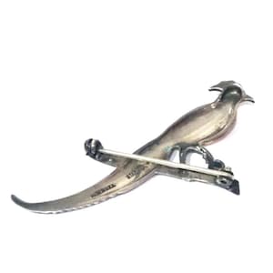 Broche Oiseau Vintage Argent Massif Et Marcassites – Élégance Rétro