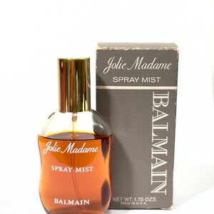 Vintage Balmain Jolie Madame Perfume Spray Mist Bottle And Original Box, 1.75 Fluid Ounces Collectible Designer French Fragrances