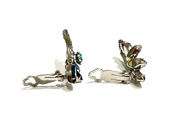Juliana Blue Rhinestone Earrings, Large Navettes … - image 9