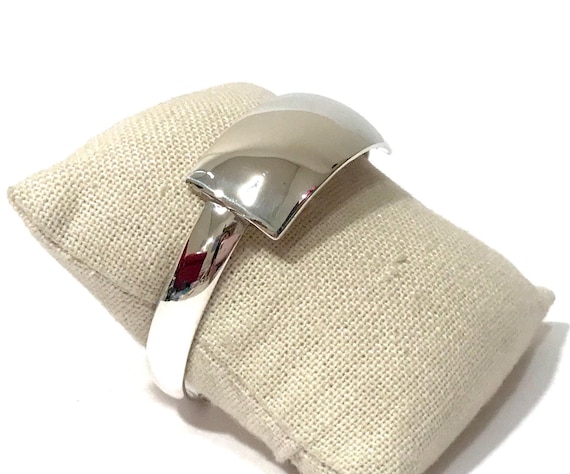 Solid Sterling Silver Wide Engraveable Cuff Brace… - image 7