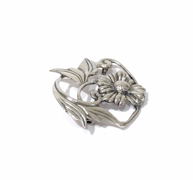 Antique Sterling Silver Daisy Pin Art Nouveau Flower Brooch | Etsy