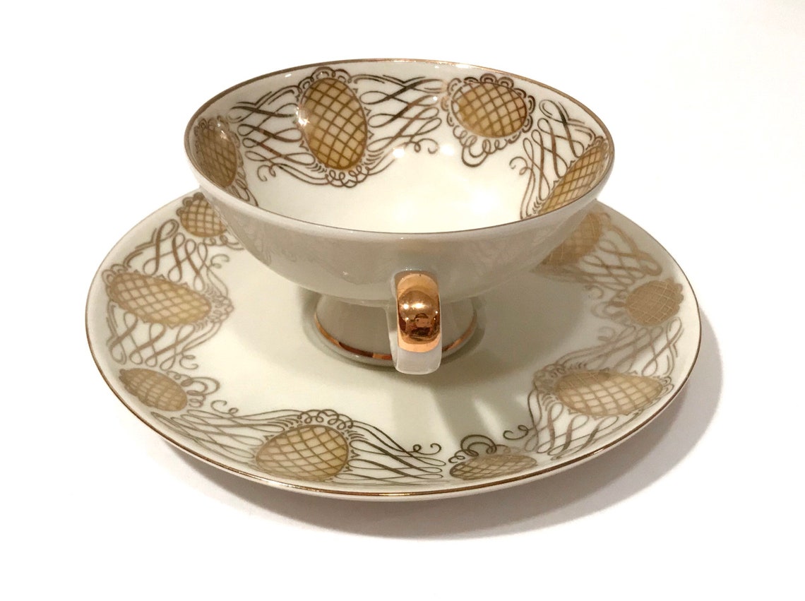 Alka Bavarian Porcelain Tea Cup Trio Tea Cup And Dessert Etsy