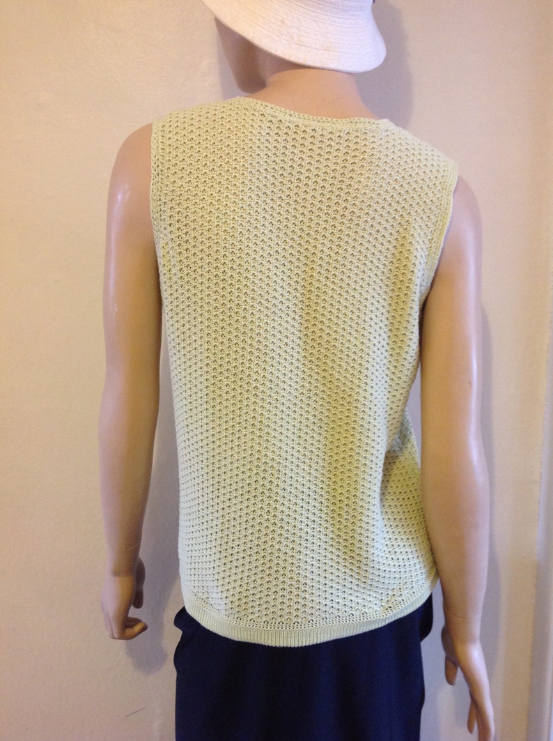 Women's Pale Lime Green Cotton Vest Top Etsy