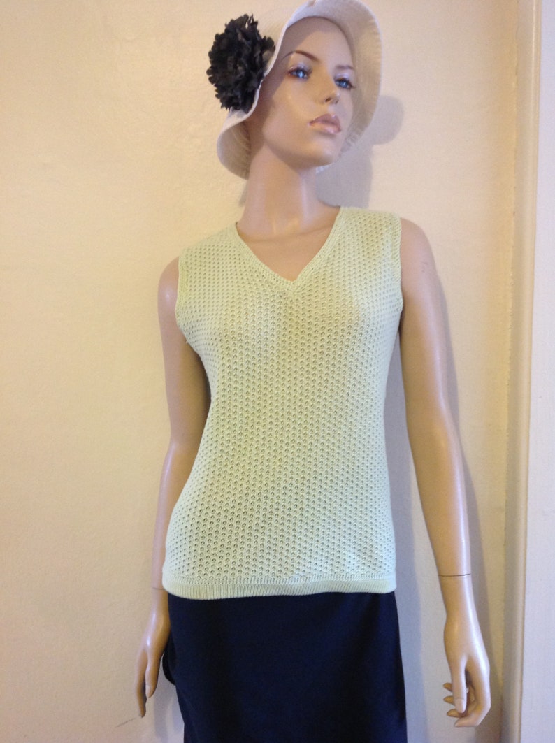 Women's Pale Lime Green Cotton Vest Top Etsy