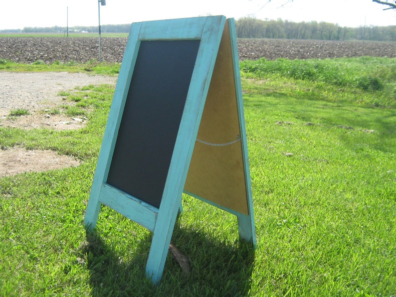 2 Sided Rustic Sidewalk Chalkboard Coastal Easel Sandwich Etsy