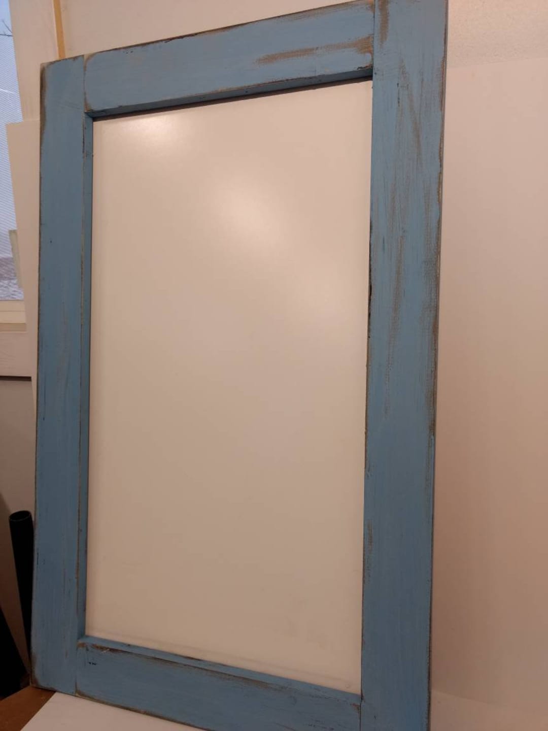Dry Erase Board, Pedal Pusher Blue. Chalk Paint, Rustic Whiteboard