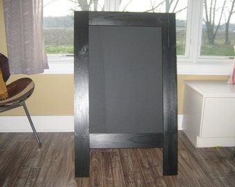 Outdoor chalkboard, sandwich board sign.  Sidewalk display, large blackboard.  38"x25" double sided easel.