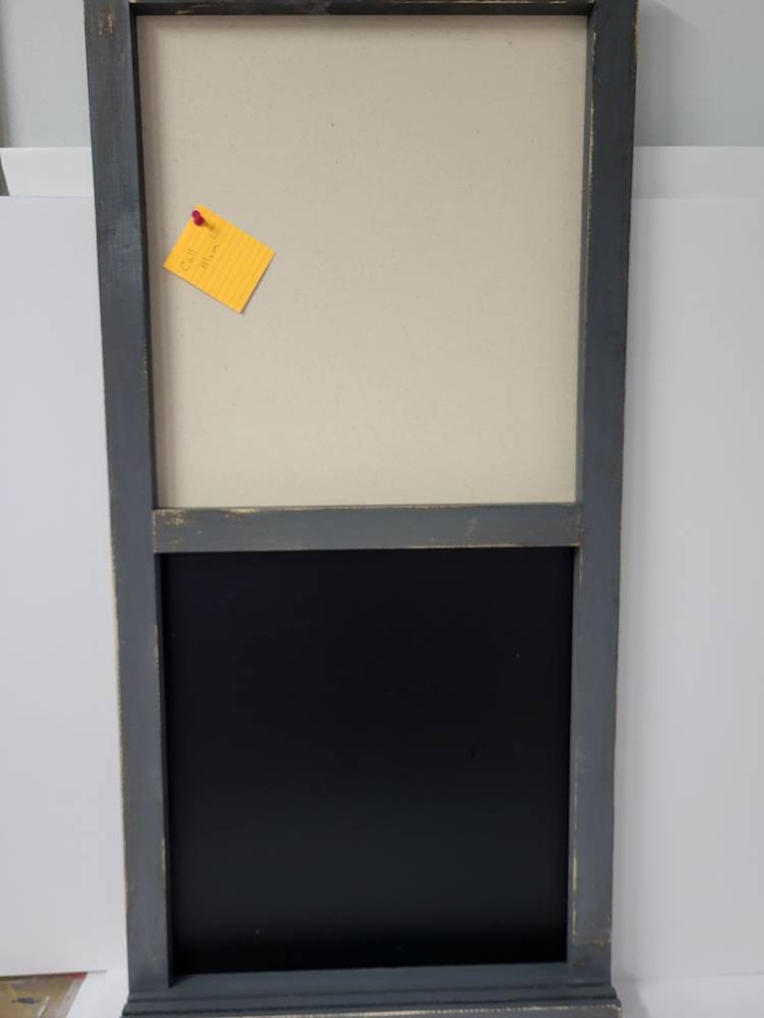 Dual Bulletin Board and Chalkboard. Pin Board, Marker Board Combination