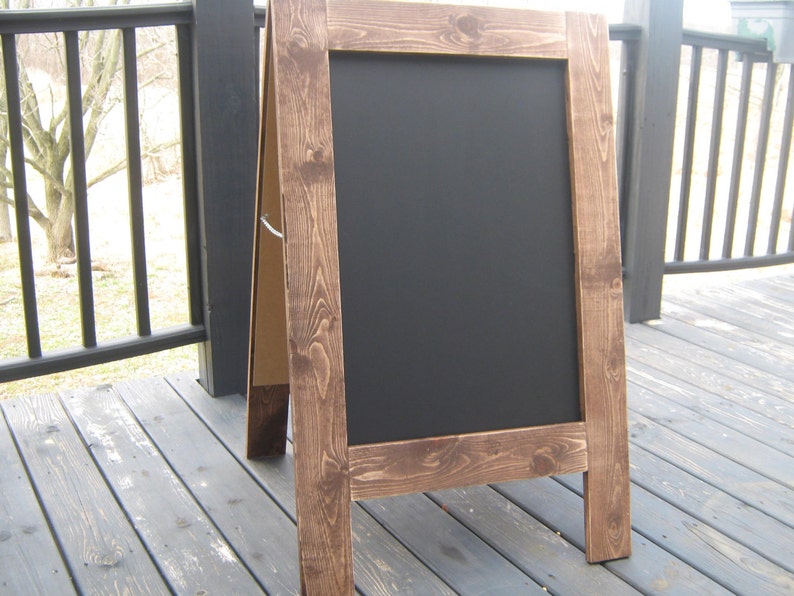 Sandwich board sign, outdoor chalkboard. Rehearsal dinner sign, wedding easel, 25x38. Large sidewalk chalk board. image 1