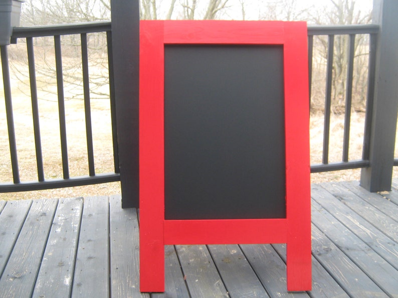 Outdoor sign, sandwich board. Sidewalk chalkboard, business display. You pick the color, 38x25. A-frame, double sided. image 4