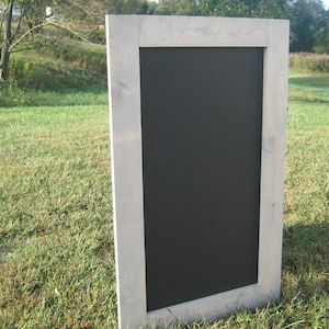 Rustic  large hanging chalkboard. Driftwood finish, chalk board.  Framed chalkboard, farmhouse.  38&quot;x25&quot;.