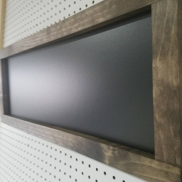 Framed chalkboard, skinny frame. Rustic dark walnut, farmhouse chalk board.30x12 inch.