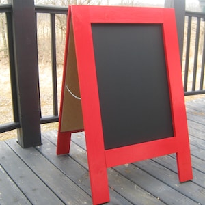 Outdoor sign, sandwich board. Sidewalk chalkboard, business display. You pick the color, 38x25. A-frame, double sided. image 1