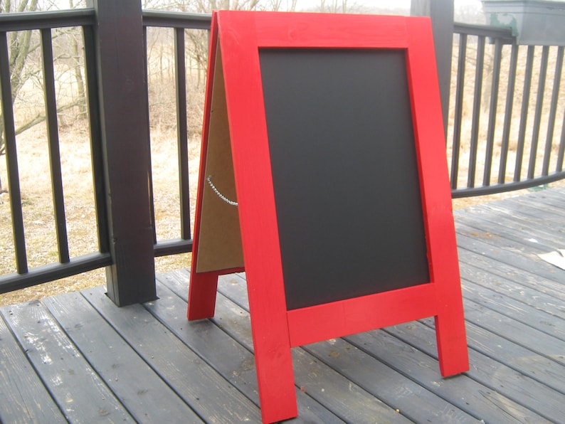 Outdoor sign, sandwich board. Sidewalk chalkboard, business display. You pick the color, 38x25. A-frame, double sided. image 1