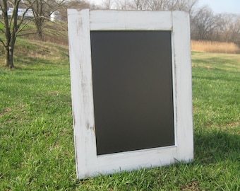 White distressed hanging chalkboard 16x20" rustic  wedding chalk board home office data center