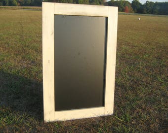 Chalk board, rustic navajo white. Chalkboard, distressed finish. Marker board, black board, message center.