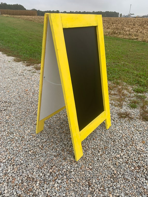 Double Sided Wood A-Frame Blackboard Heavy Duty Sidewalk Chalkboard Easel  Signs