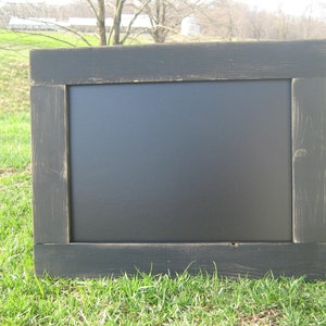 Ready to ship, distressed black hanging chalkboard. 16"x20", rustic chalk board. Wall chalkboard. Wedding, office, home, data center.